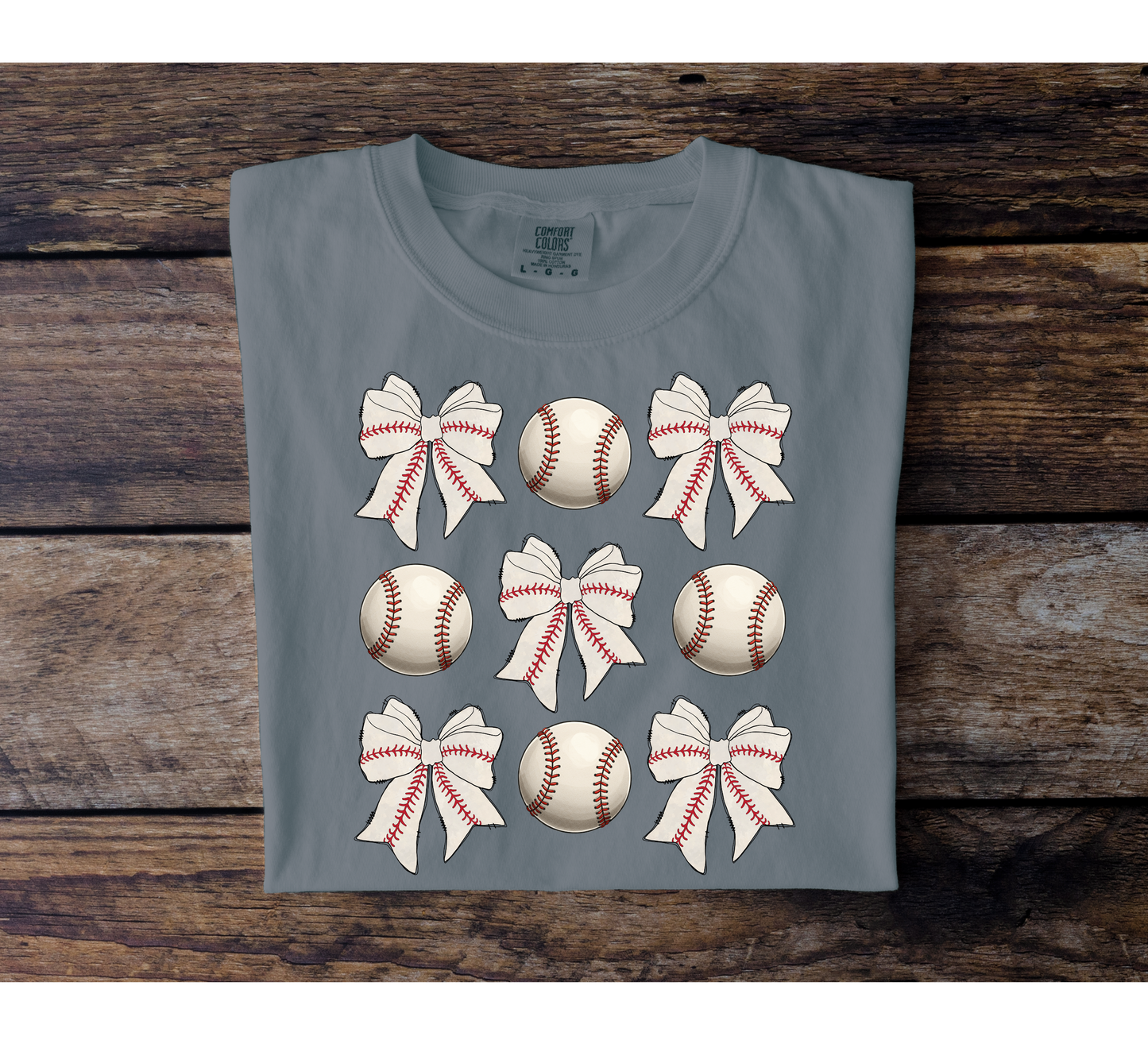 Baseball and Bow Collage Tee