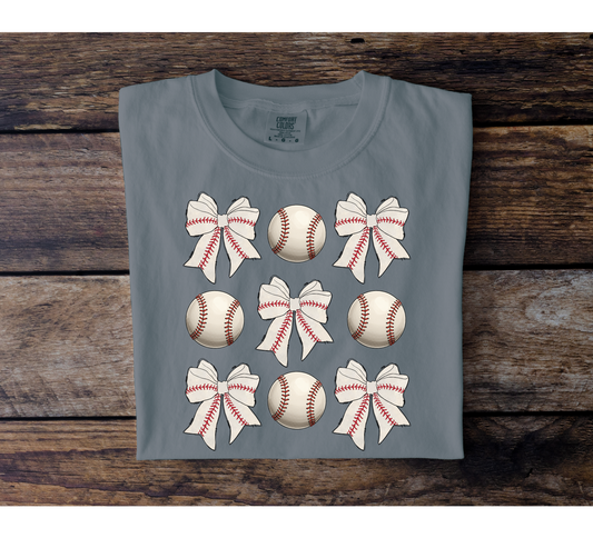 Baseball and Bow Collage Tee