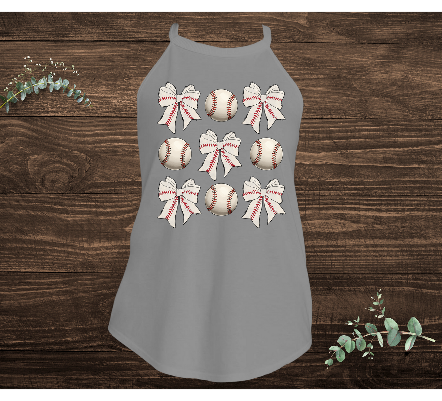 Baseball and Bow Collage Tank
