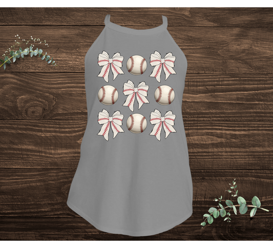 Baseball and Bow Collage Tank