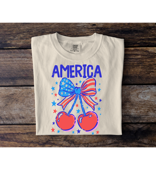 America Cherry Bow Tee