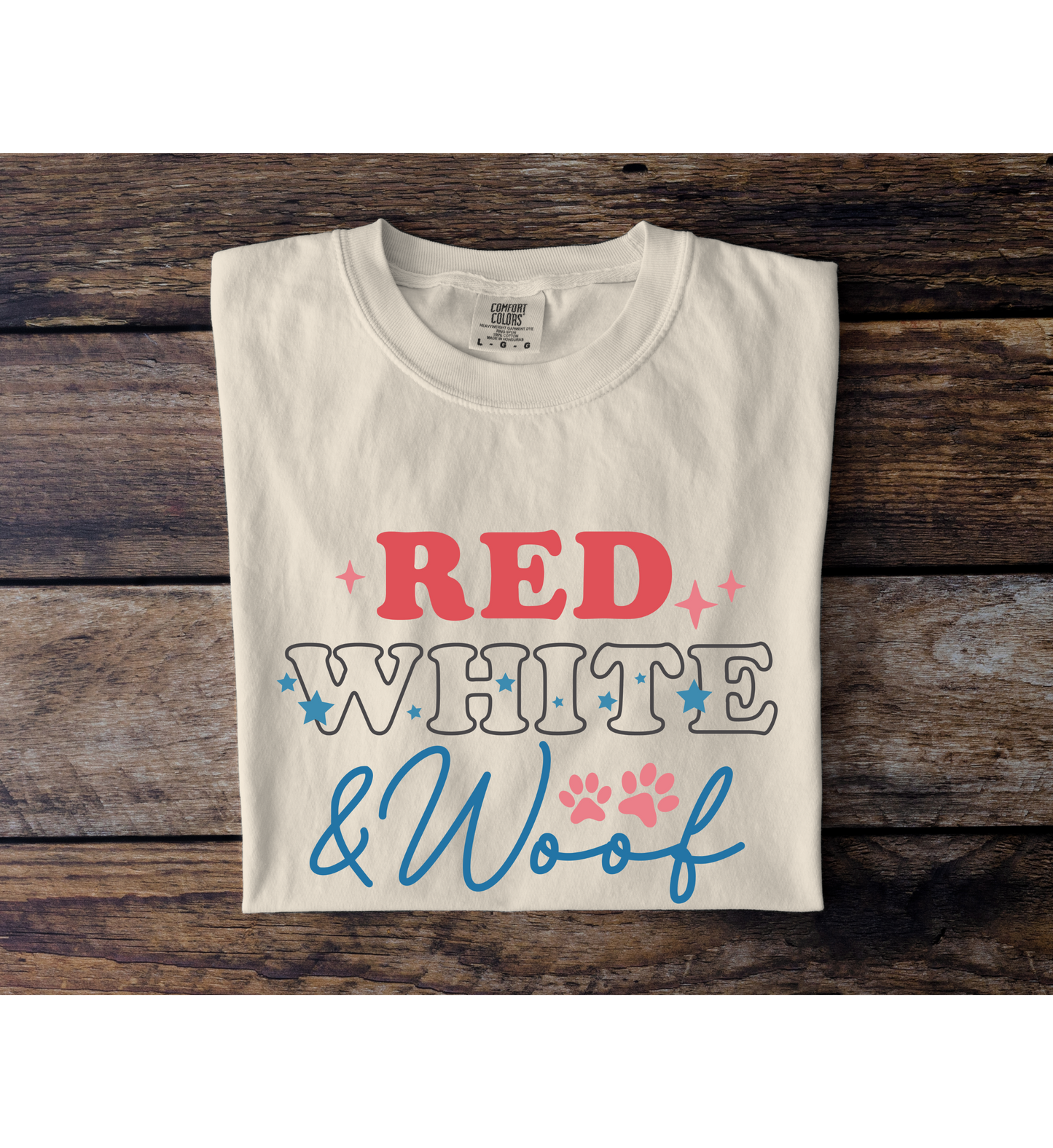 Red White and Woof Tee