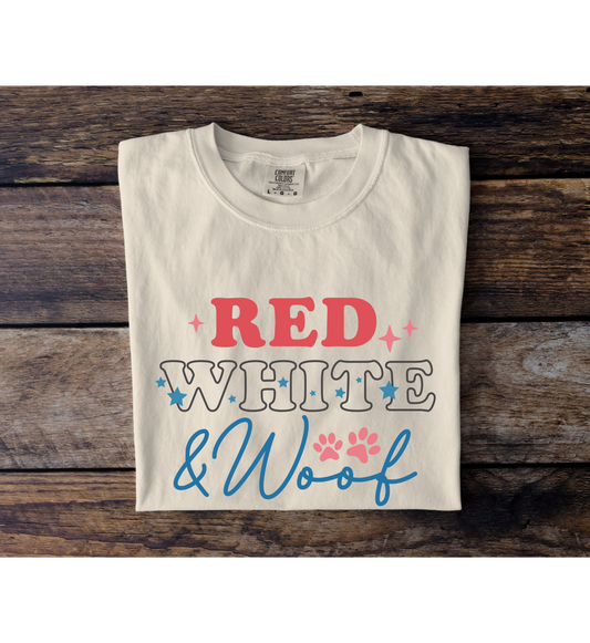 Red White and Woof Tee