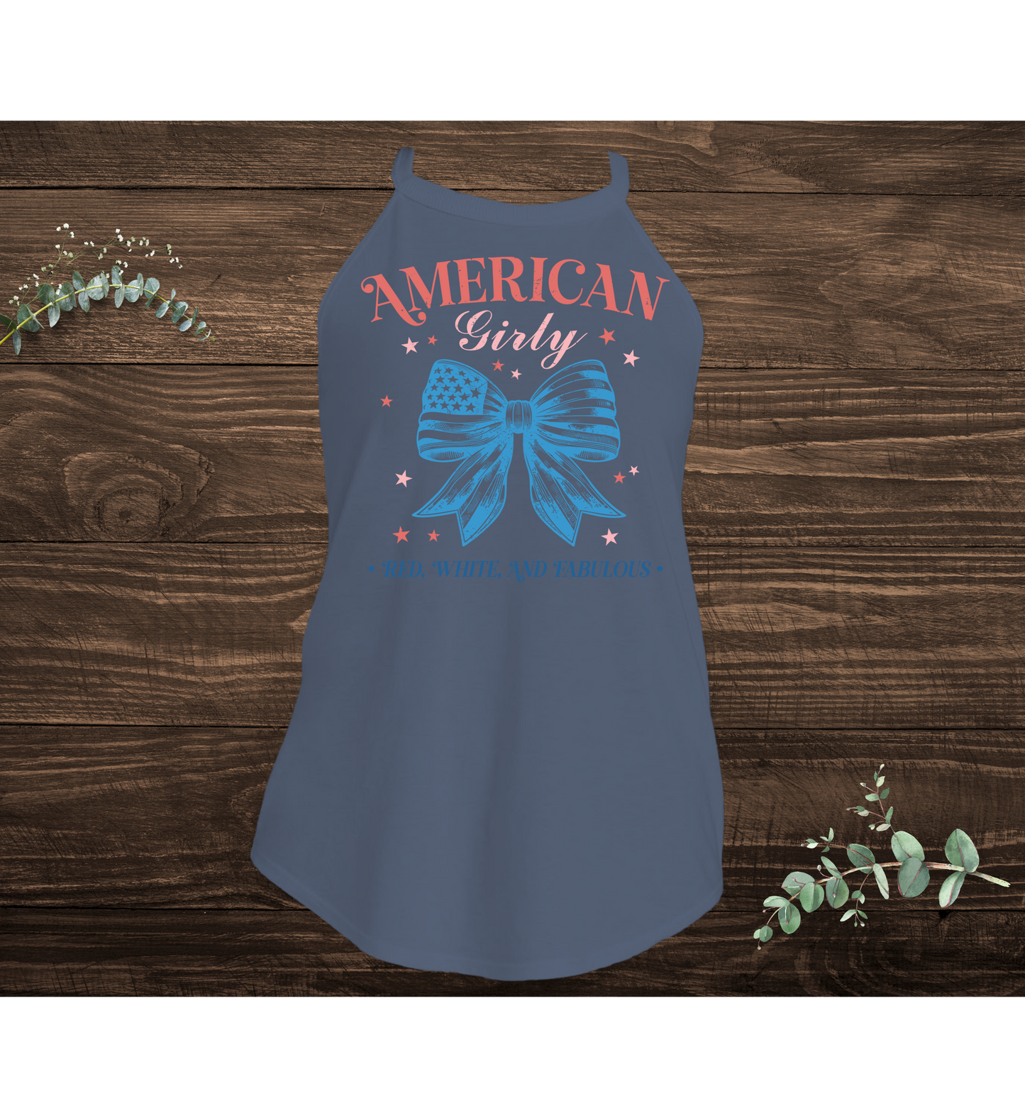 Red White and Fabulous Bow Tank