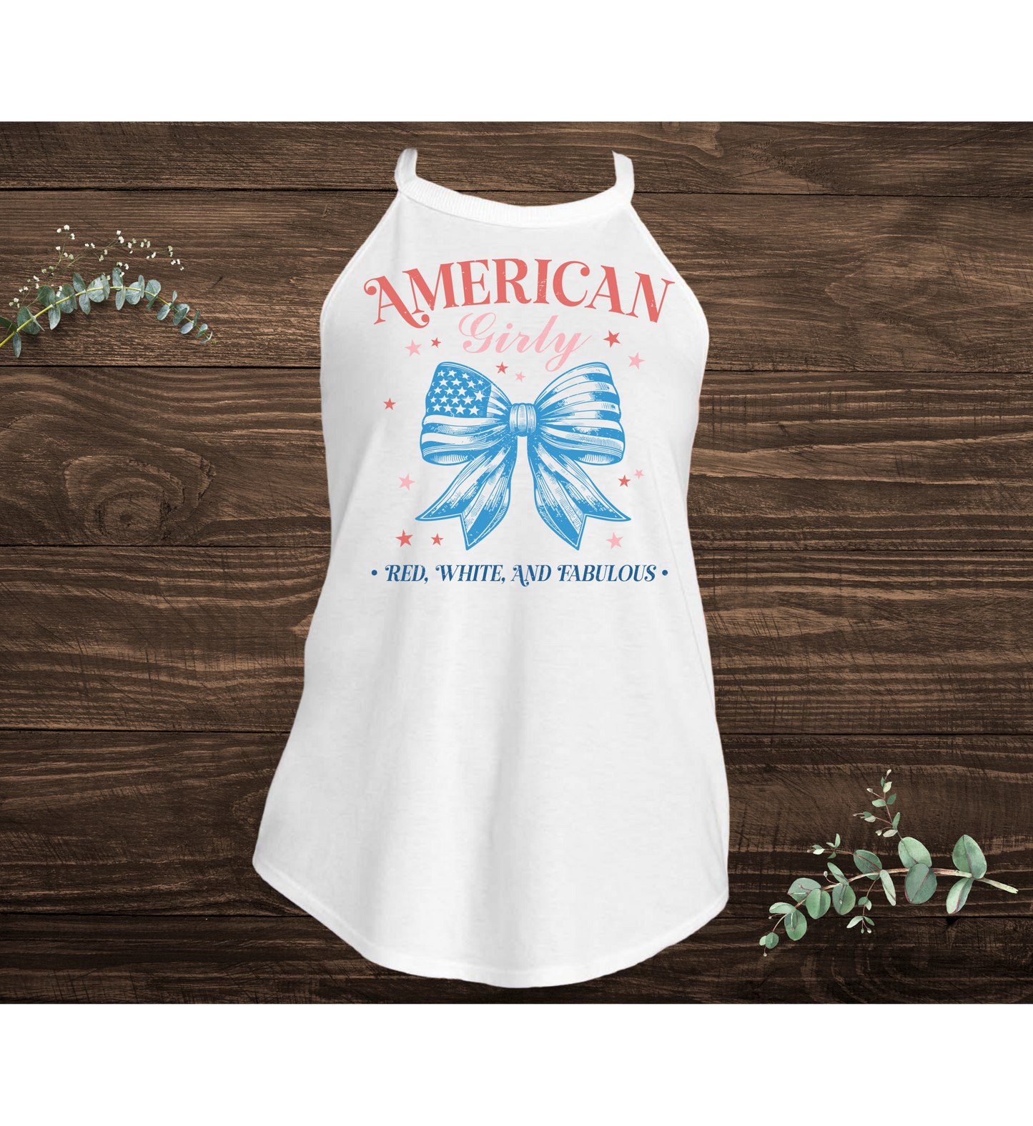 Red White and Fabulous Bow Tank