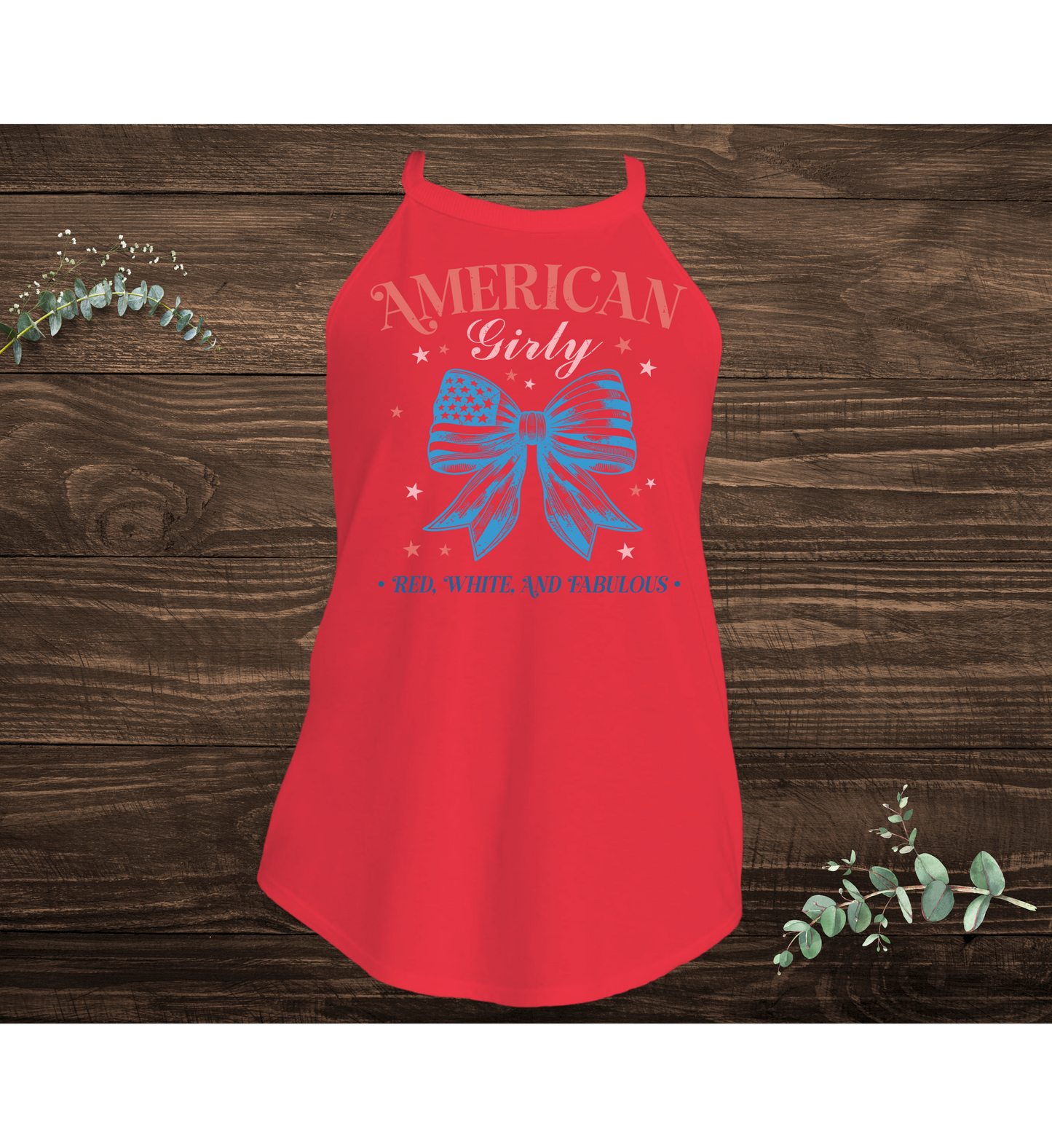 Red White and Fabulous Bow Tank
